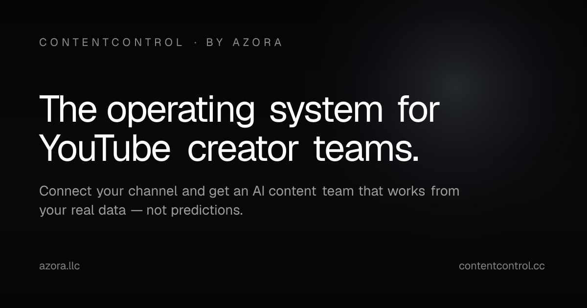 Azora — Software for YouTube creator teams.